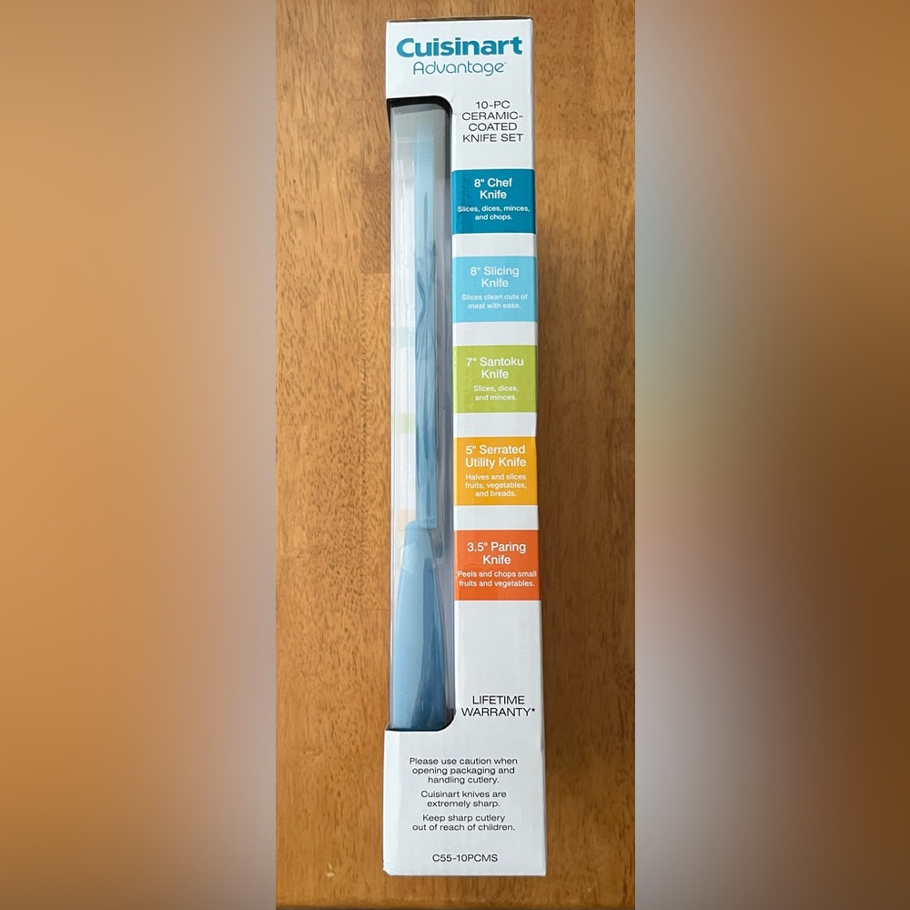 Cuisinart 10 piece Multicolor ceramic coated Knife Set - Picture 4 of 5